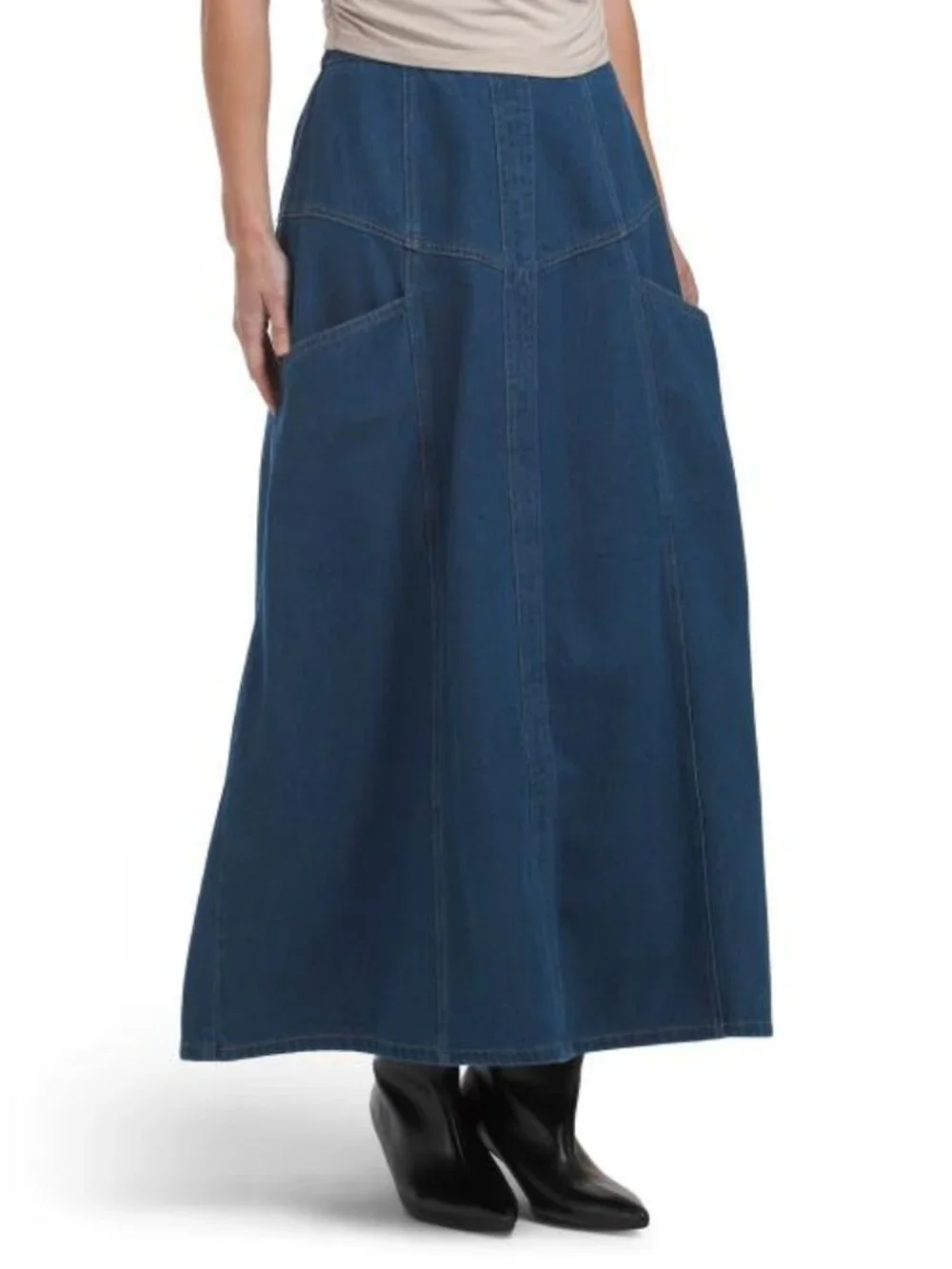 SOLITAIRE Denim Maxi Skirt